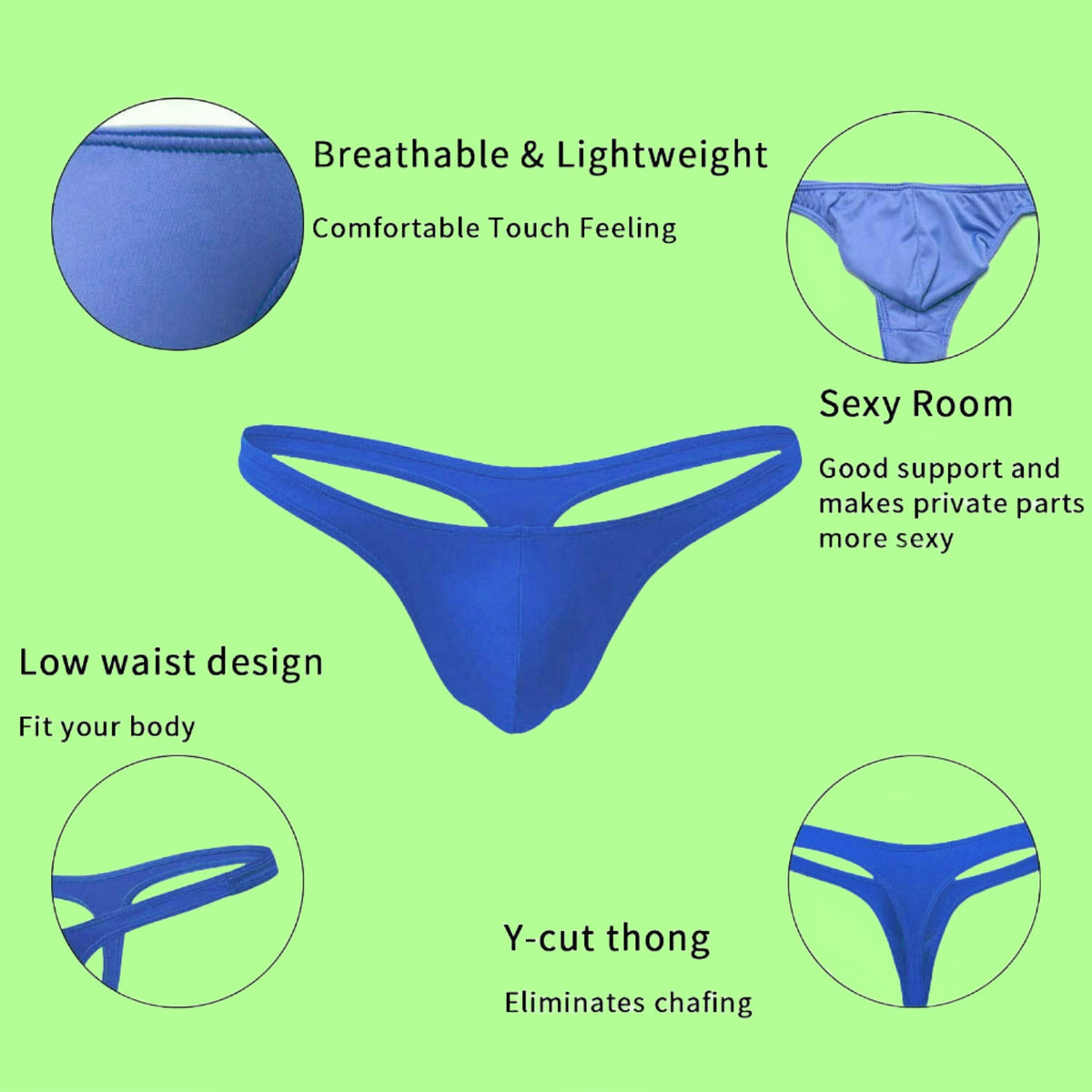 Buy Comfy Micro Modal Men Thong Brief in Blue