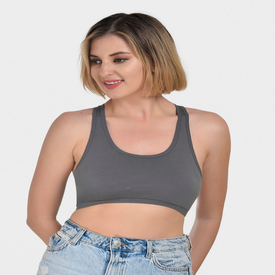 Buy Bruchi Club Grey Racerback Sports Bra online in India