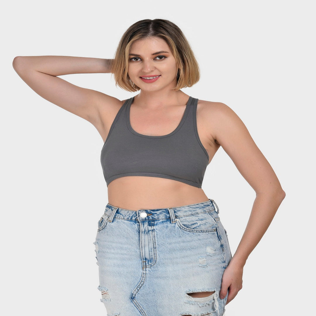 Buy Bruchi Club Grey Racerback Sports Bra online in India