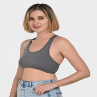 Buy Bruchi Club Grey Racerback Sports Bra online in India