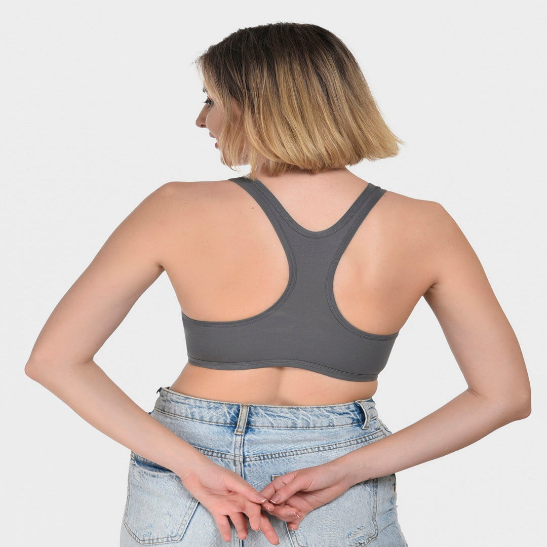 Buy Bruchi Club Grey Racerback Sports Bra online in India
