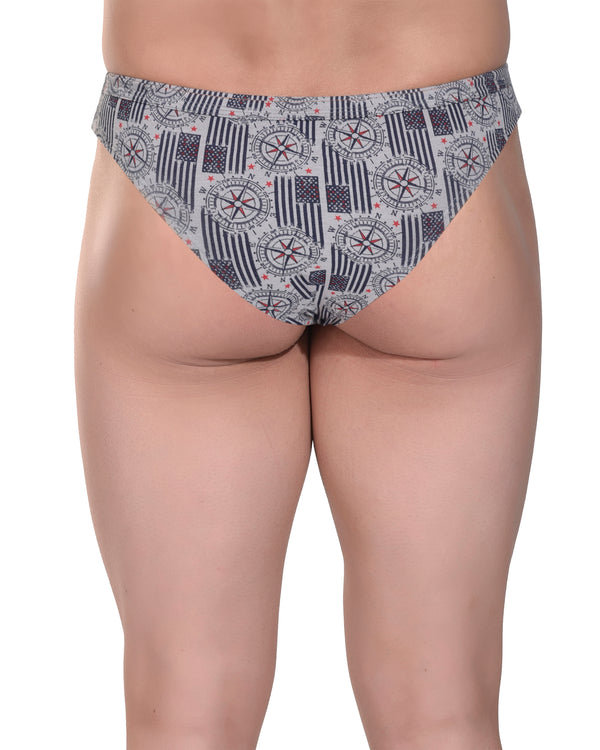 Men’s Gray Printed Cheekini Brief – Minimal Design, Soft Support & Everyday Comfort