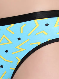 Sky Blue Printed panty for women