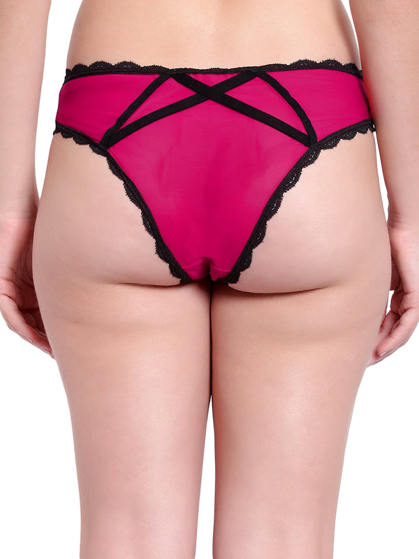 Burgendy Net Panty For women