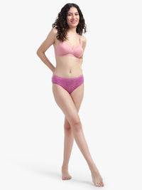 Pink Polyamide Women Printed Panties