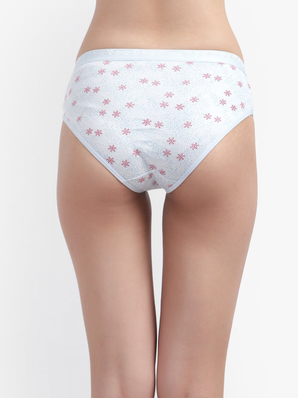 Light Blue Printed Women Panty
