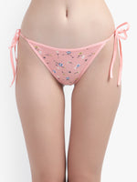 Women Pink Print Cotton Bikini Set