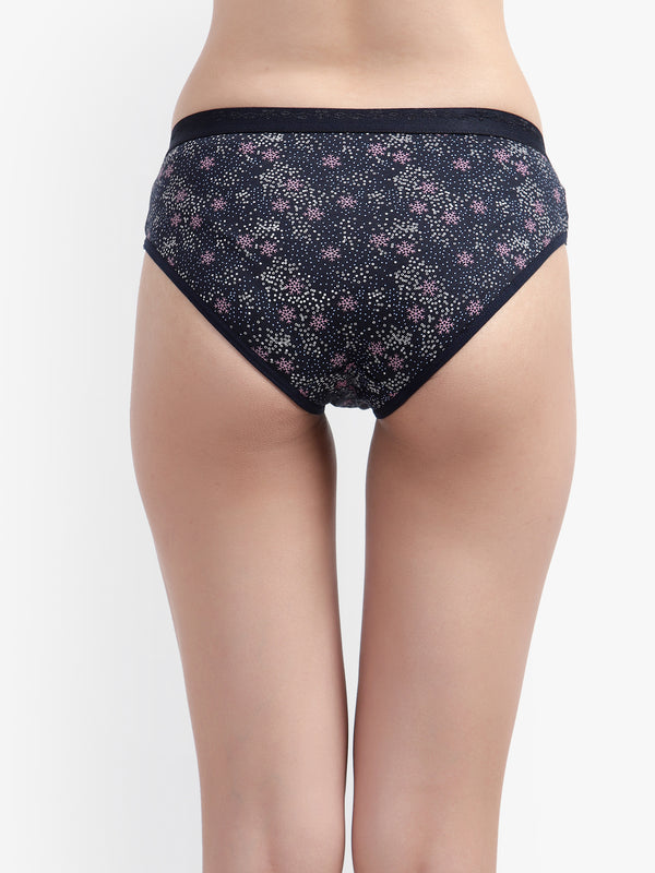 Black Printed Women Panty