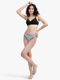 Printed Tanga Panty for women Gray