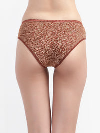 Brown Polyamide Women Printed Panties