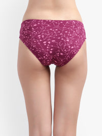 Printed Hipster Women Panty Wine No Ride Up Comfort