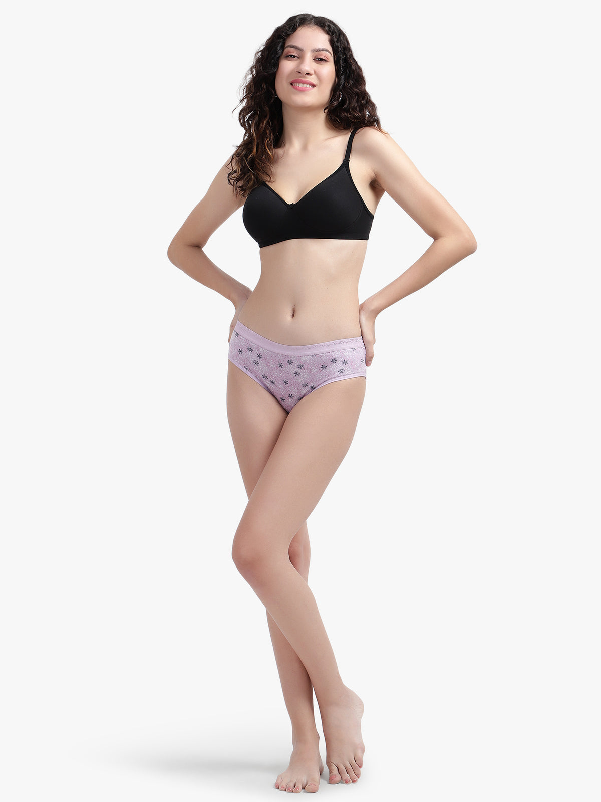 Light Pink Printed Women Panty