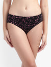 Printed Hipster Women Panty Black No Ride Up Comfort