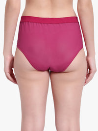 Burgendy Hight waist Mesh Panty for women