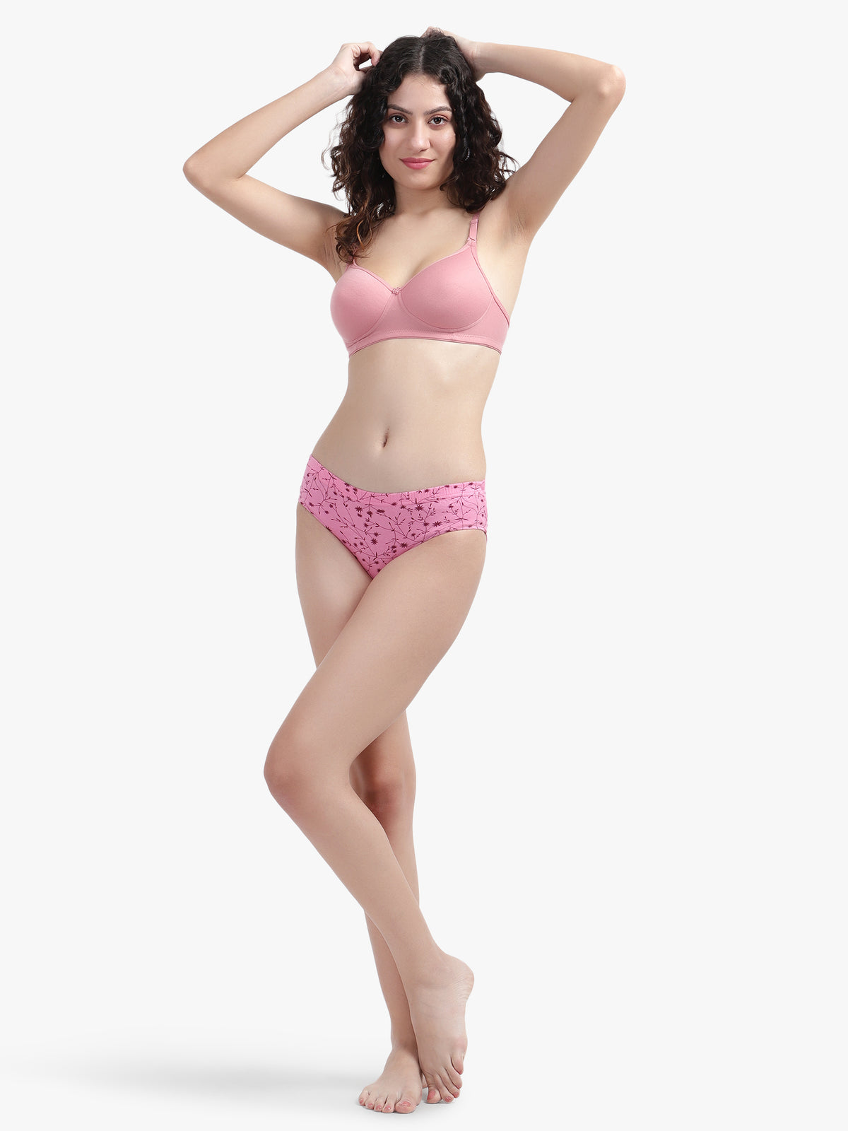 Printed Hipster Women Panty Pink No Ride Up Comfort