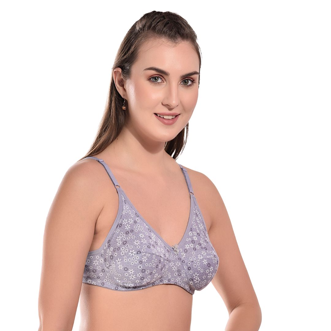 Buy Printed Non-Padded Cotton Bra for Women online in India