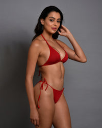 Buy Women’s Red Tie-Up Bikini Set