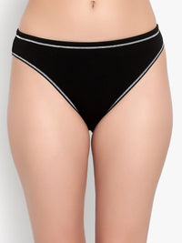 Bruchi Club Black Solid Cotton Women Panty – No Ride Up Comfort