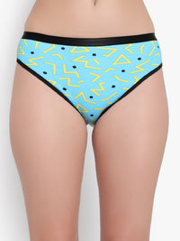 Sky Blue Printed panty for women