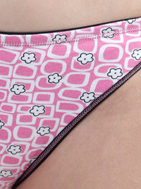 Printed Tanga Panty for women Pink