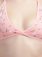 Women Pink Print Cotton Bikini Set