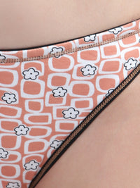 Printed Tanga Panty for women orange