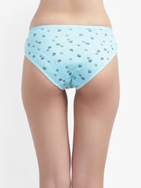 Buy Blue Breathable Printed Cotton Panties for Women No ride up