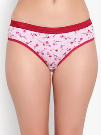 Pink Printed Women Panty