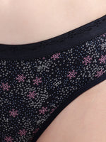 Bruchi Club Women Multicoloured Floral Printed Cotton Low Waist Hipster Panty Panty Pack of 3