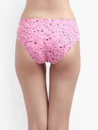 Printed Hipster Women Panty Pink No Ride Up Comfort
