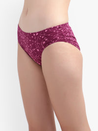 Printed Hipster Women Panty Wine No Ride Up Comfort