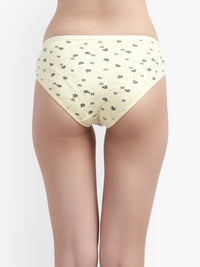 No Ride Up Cotton Panties for Women | Yellow Printed | Best Price