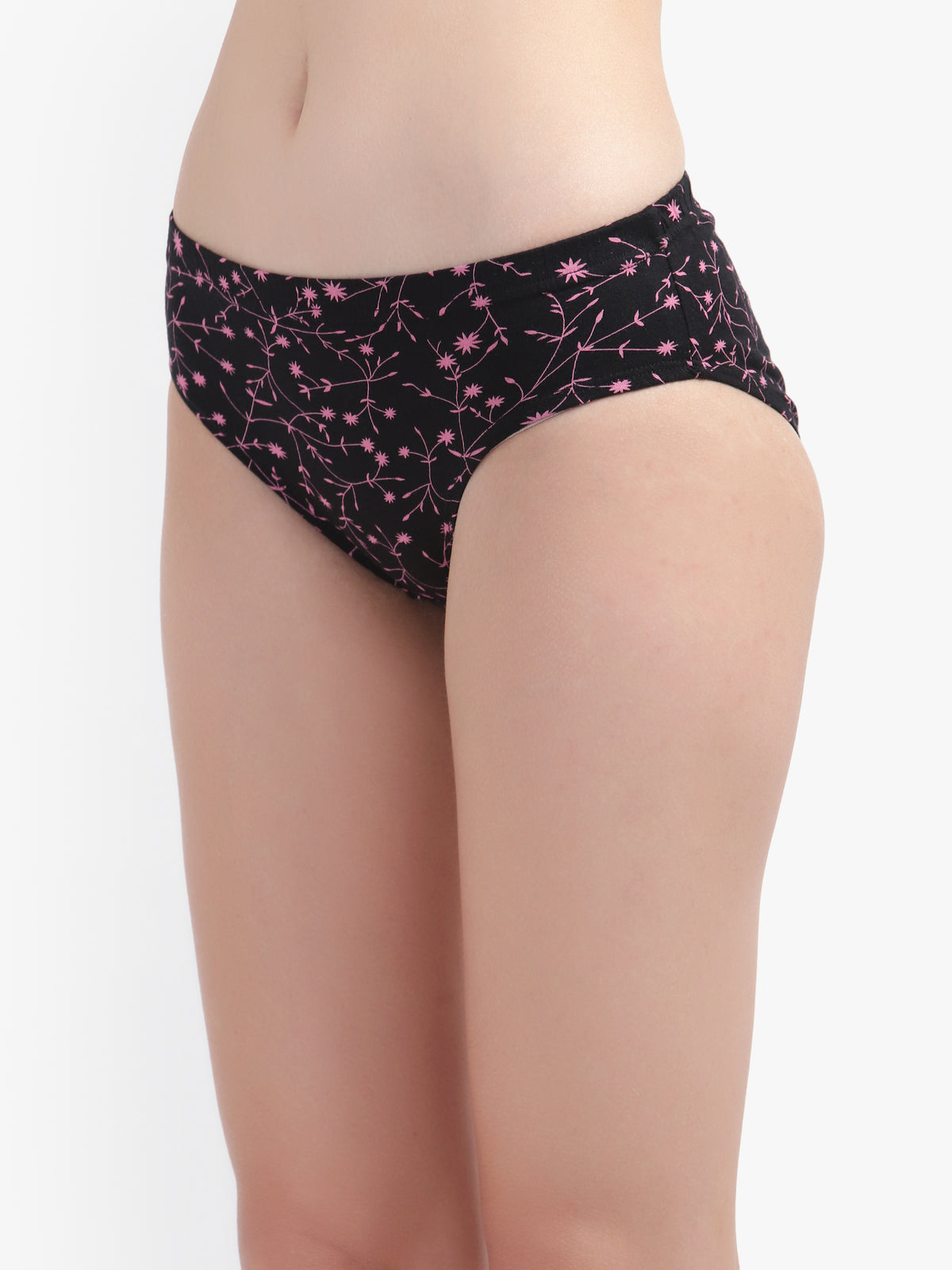 Printed Hipster Women Panty Black No Ride Up Comfort