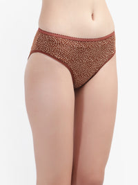 Brown Polyamide Women Printed Panties