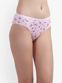 Pink floral-patterned underwear on a white background