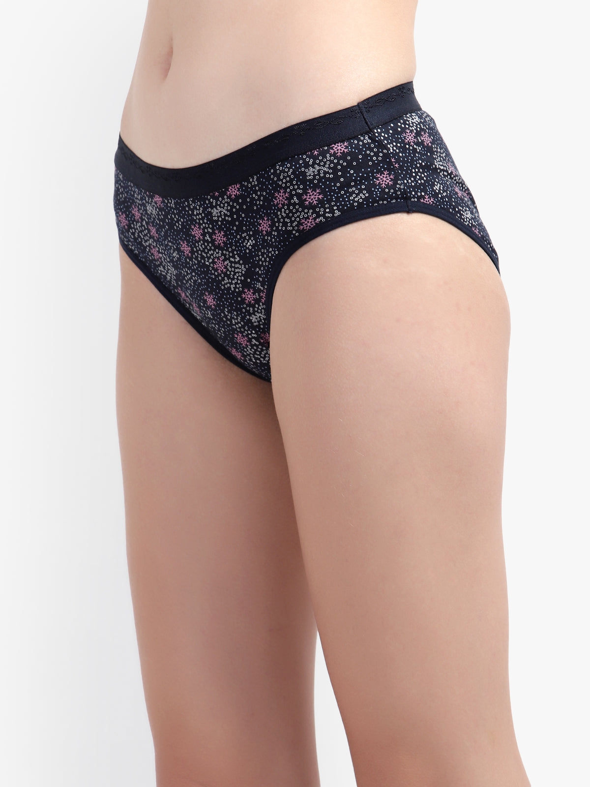 Black Printed Women Panty