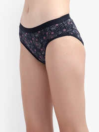 Black Printed Women Panty