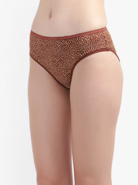 Brown Polyamide Women Printed Panties