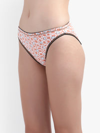 Printed Tanga Panty for women orange