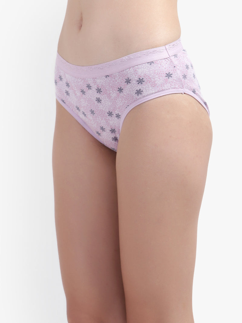 Bruchi Club Women Multicoloured Floral Printed Cotton Low Waist Hipster Panty Panty Pack of 3