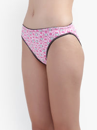 Printed Tanga Panty for women Pink