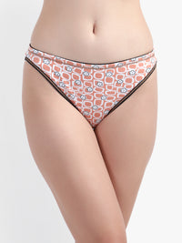 Printed Tanga Panty for women orange