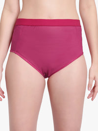 Burgendy Hight waist Mesh Panty for women