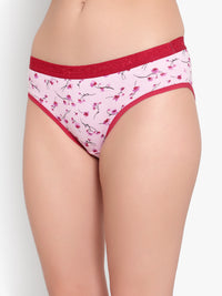 Pink Printed Women Panty