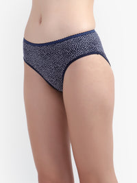 Navy Polyamide Women Printed Panties