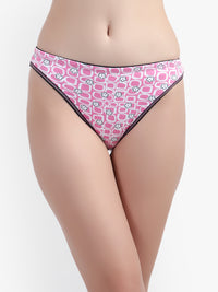 Printed Tanga Panty for women Pink