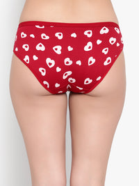 Marron Printed Women Panty