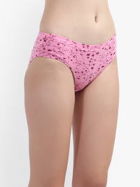 Printed Hipster Women Panty Pink No Ride Up Comfort