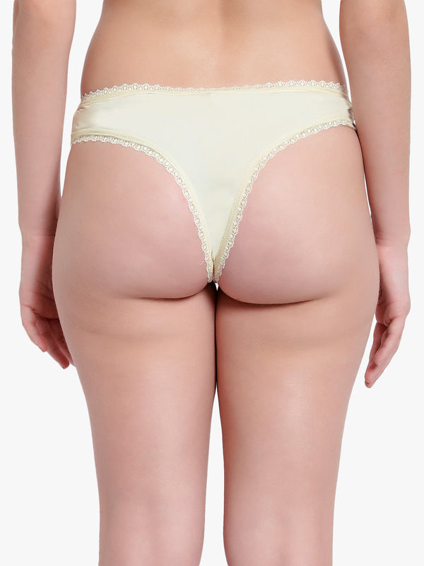 Nude Polyamide Thong panty for women