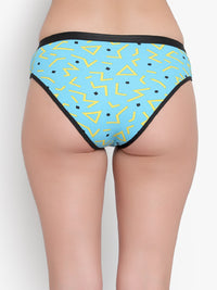 Sky Blue Printed panty for women